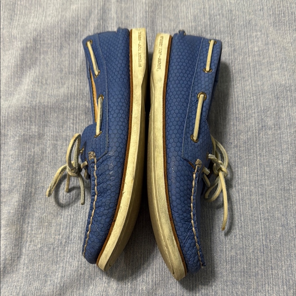Sperry Blue Loafers with Cream Laces - Picture 9 of 12
